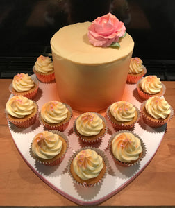 Rose gold rose, and cupcakes