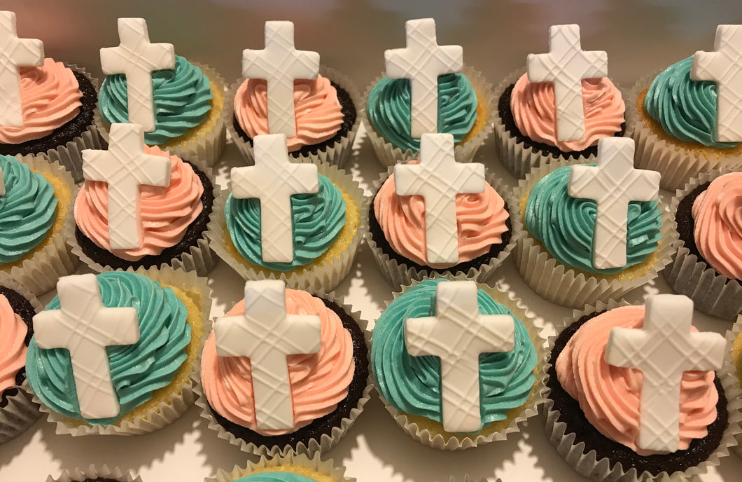 Cupcakes for Communion or Confirmation with Cross